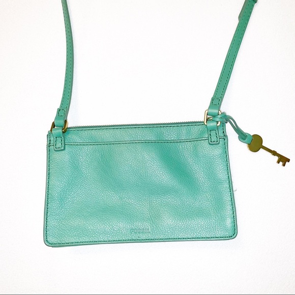 Fossil Green Leather Crossbody Bag NWOT - Picture 4 of 8